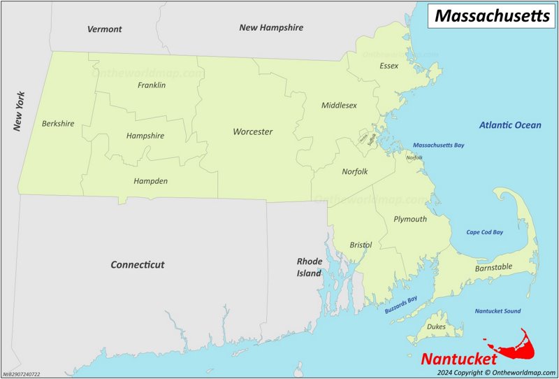 Nantucket Location On The Massachusetts Map