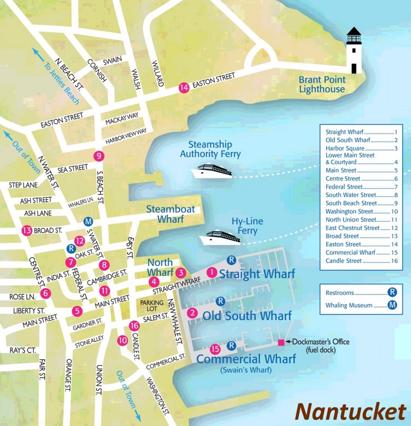 Nantucket Town Tourist Map