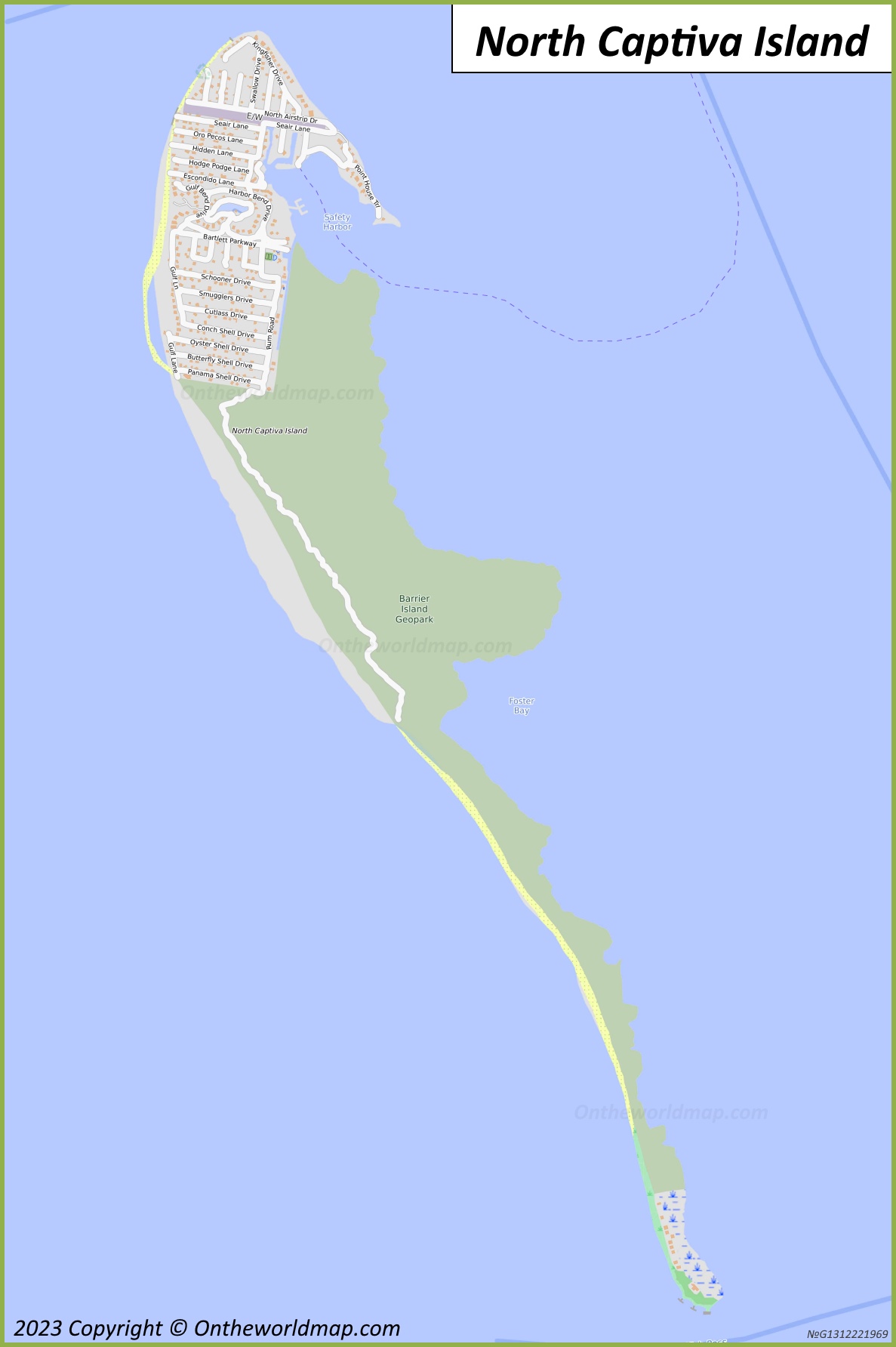 Map of North Captiva Island