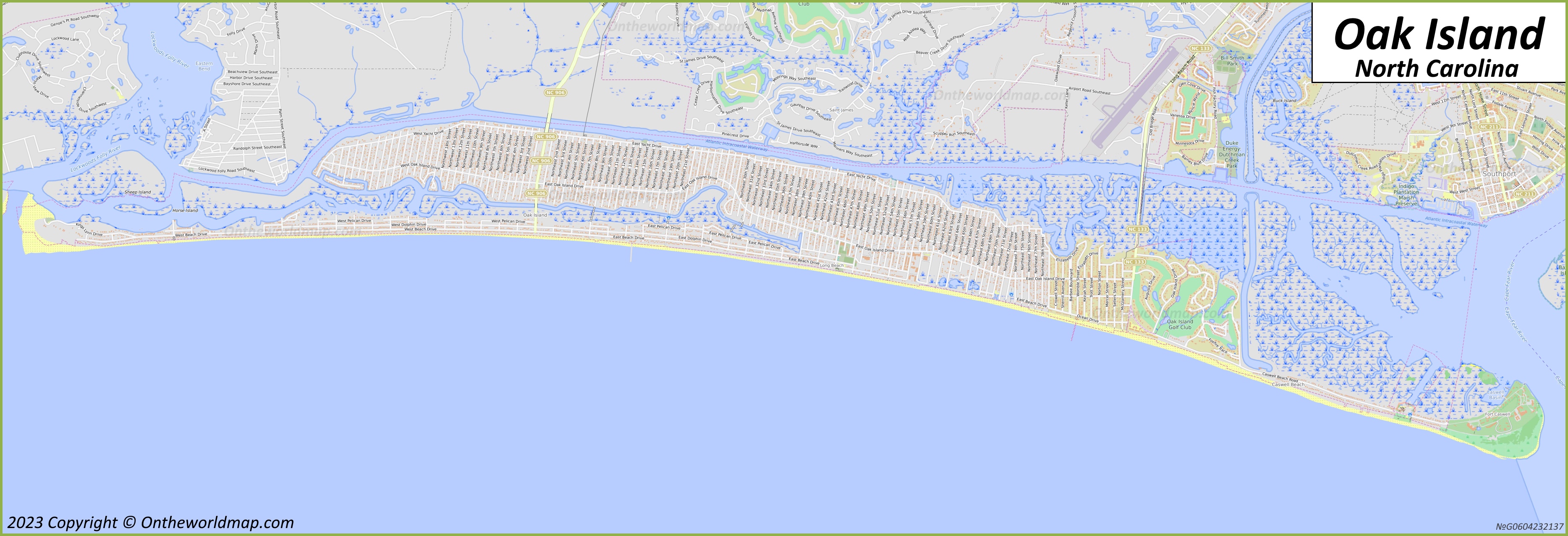 Oak Island Map North Carolina U S Detailed Maps Of Oak Island