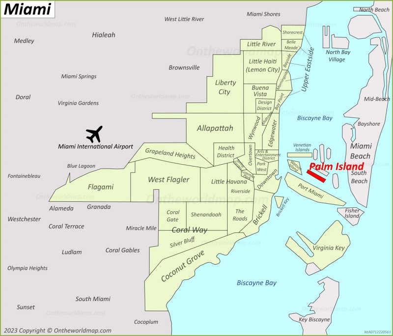 Palm Island Map Miami Beach - Palm Location On The Miami Map Max