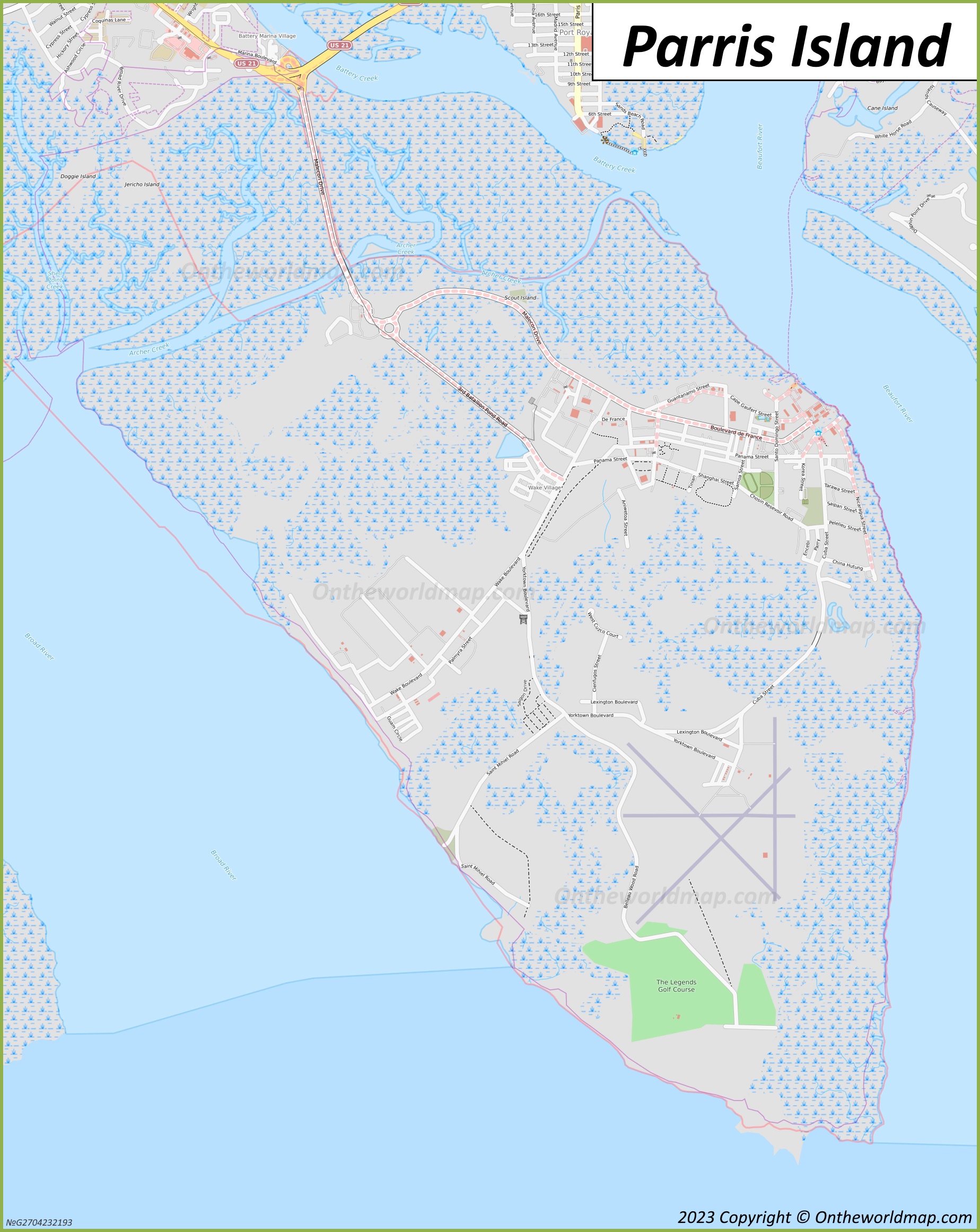 Map of Parris Island