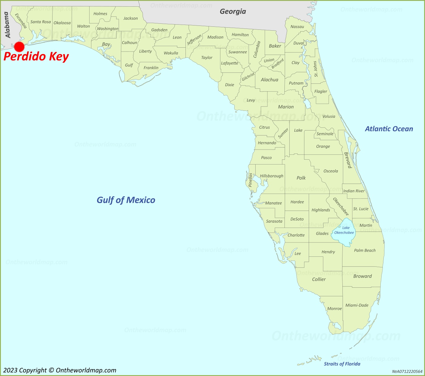 Perdido Key Location On The Florida Map
