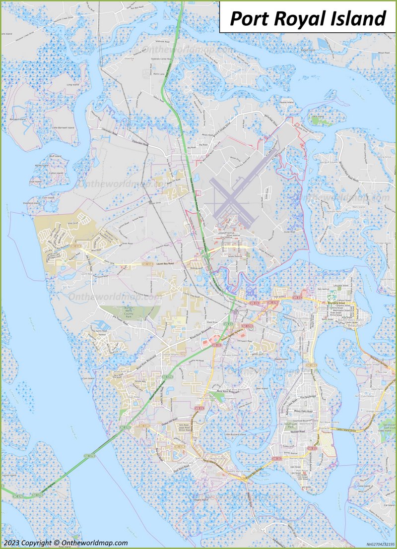 Port Royal Island Map | South Carolina, U.S. | Detailed Maps of Port ...