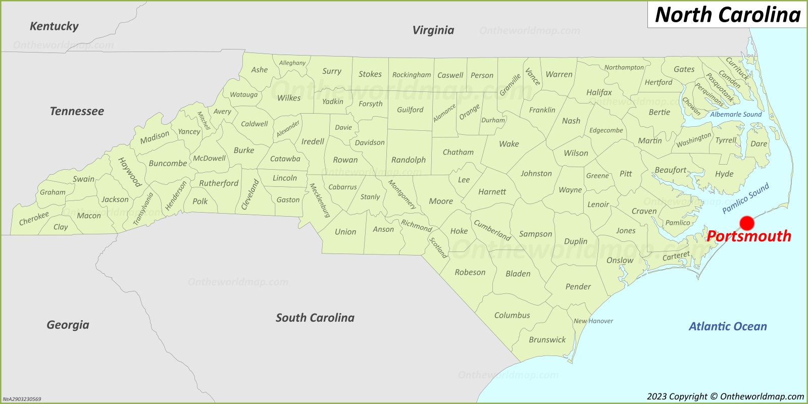 Portsmouth Island Location On The North Carolina Map