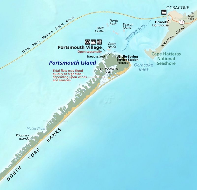Portsmouth Island Tourist Map