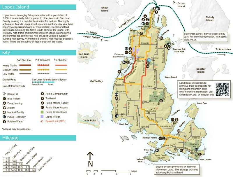 Lopez Island Bike Map