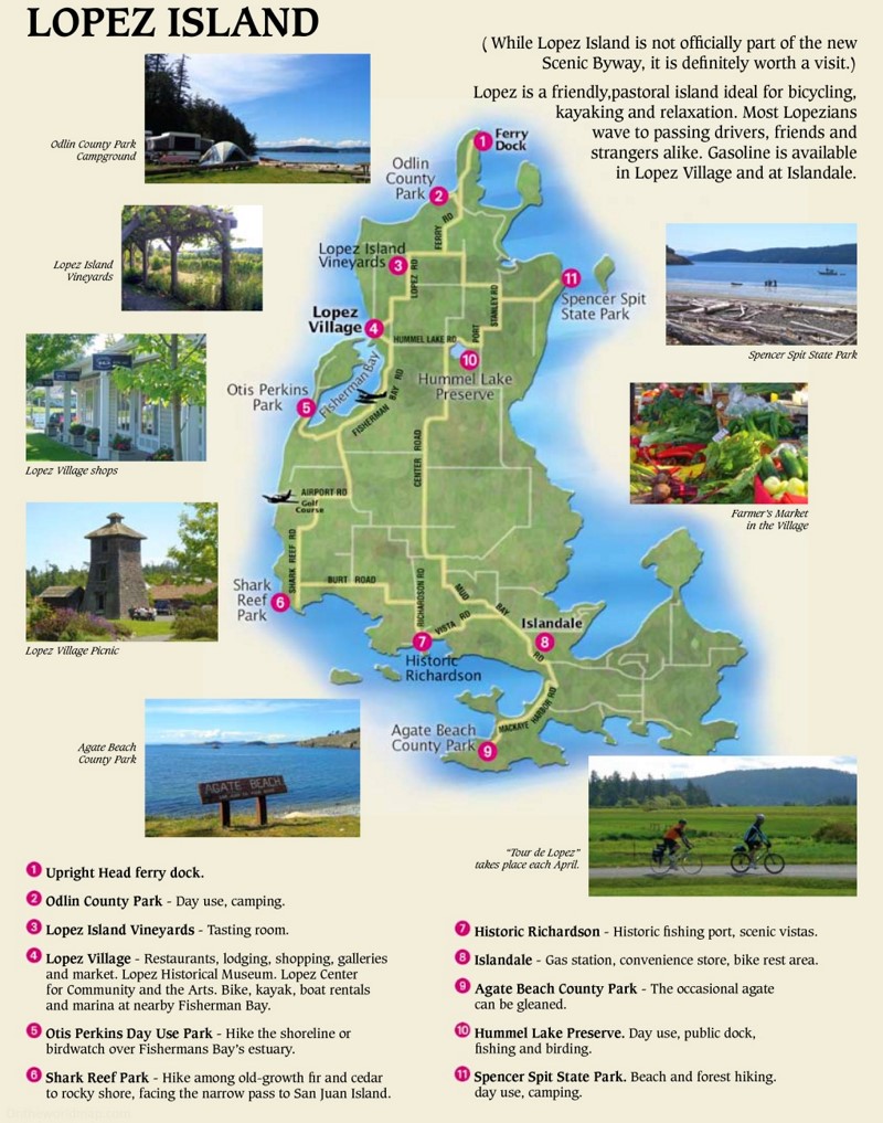 Lopez Island Tourist Map