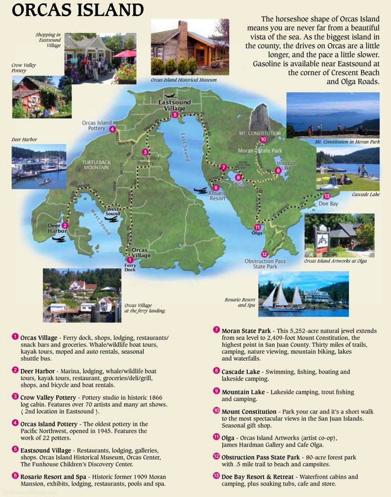 Orcas Island Attractions Map