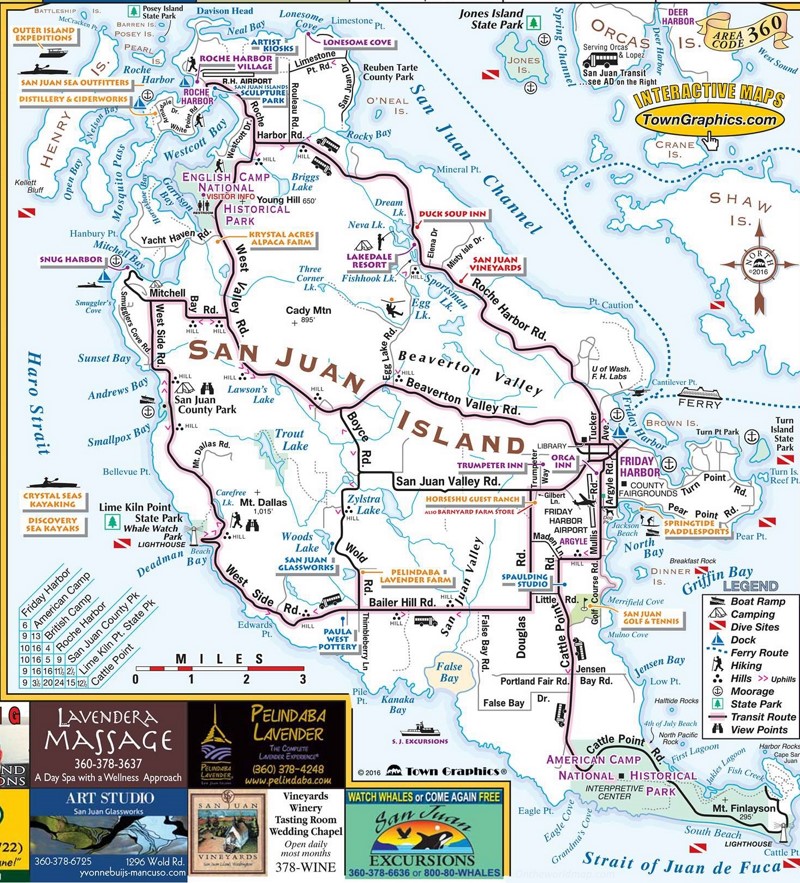 San Juan Island Tourist Map