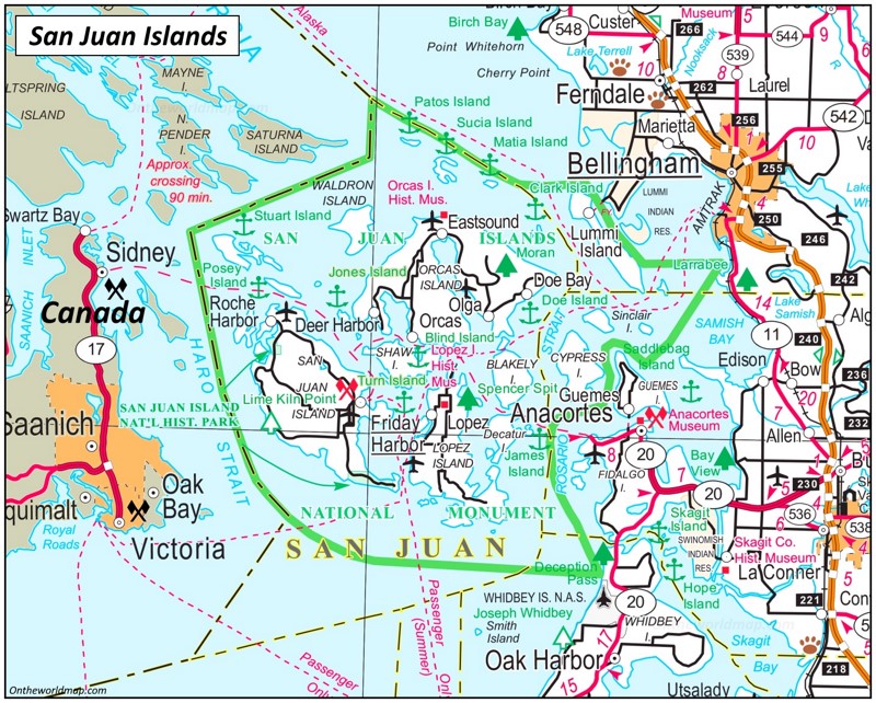 San Juan Islands Area Map