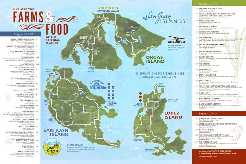 San Juan Islands Farms and Food Map