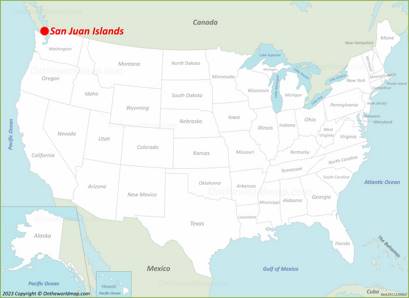 San Juan Islands Location on the USA Map