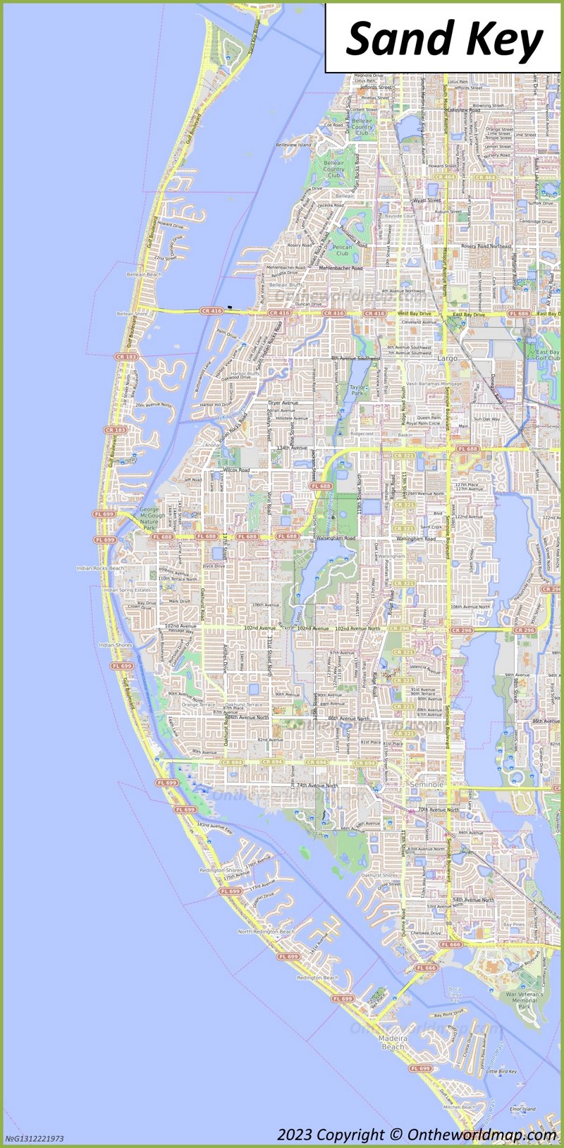 Sand Key Map | Florida, U.S. | Detailed Maps of Sand Key