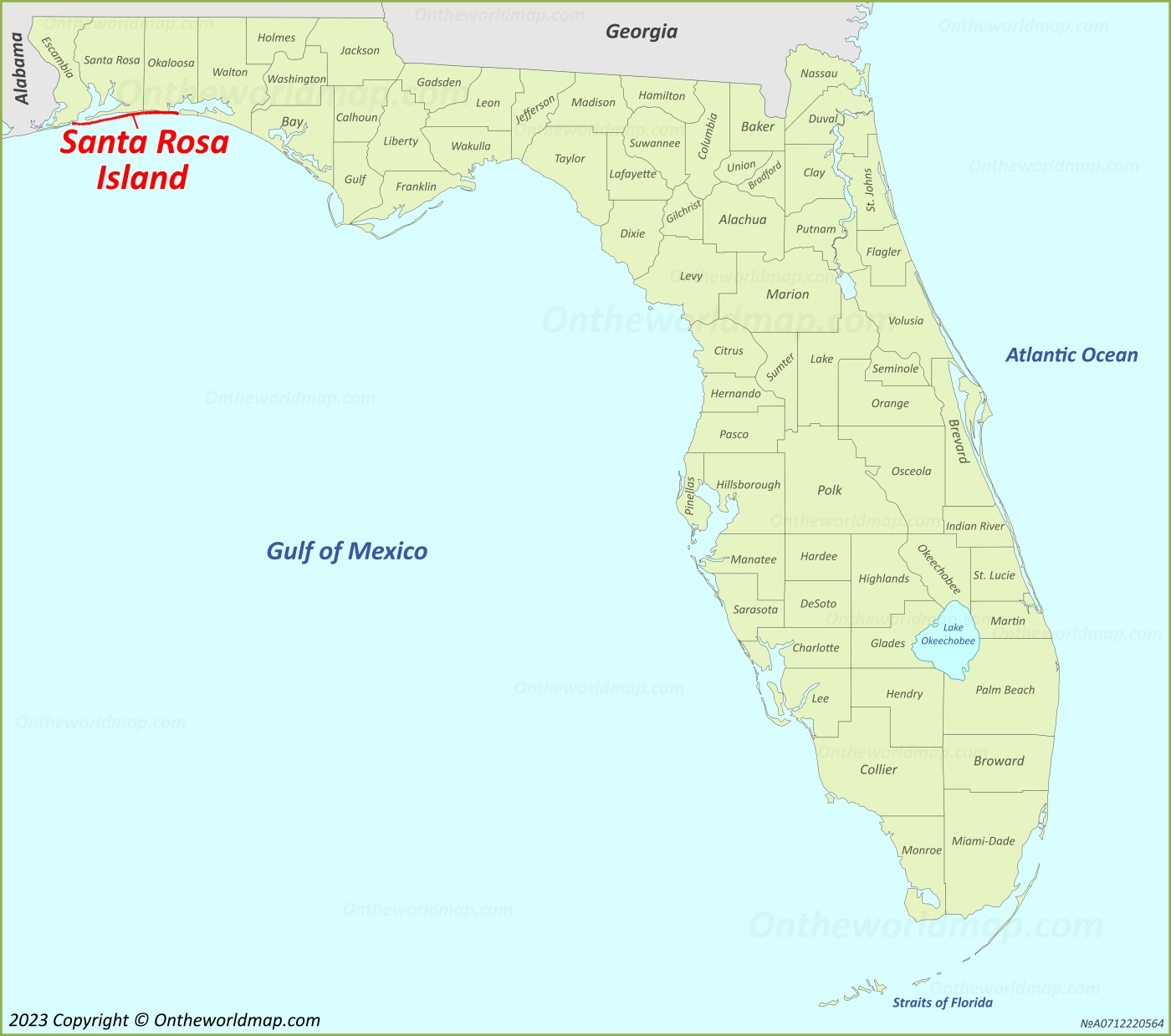 Santa Rosa Island Location On The Florida Map