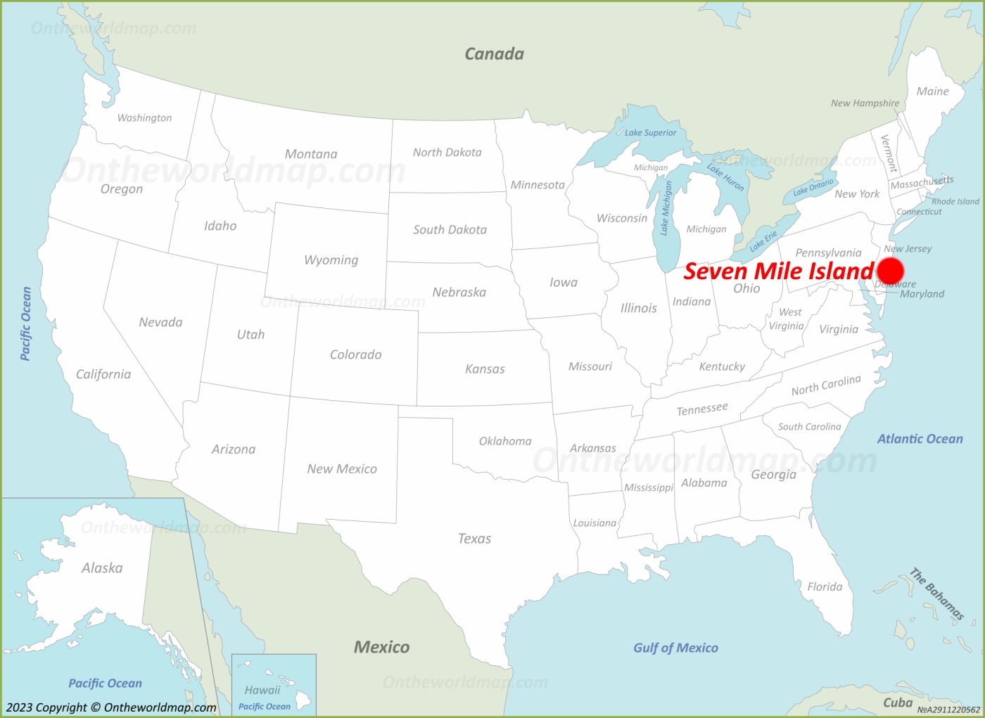 Seven Mile Island Location Map