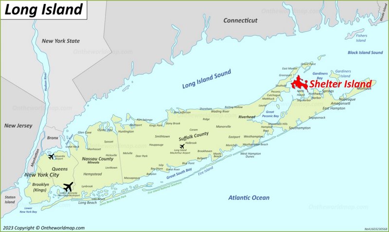 Shelter Island Location On The Long Island Map