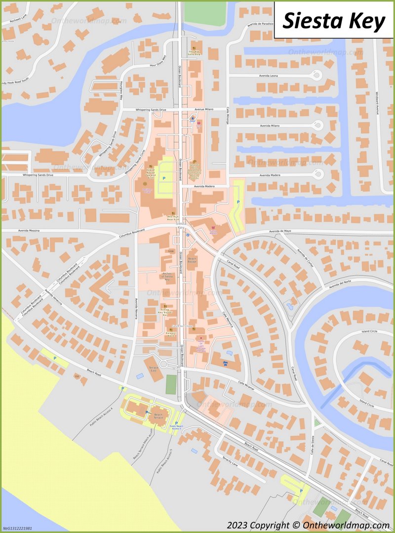 Siesta Key Map Florida U S - Siesta Key Village Map Max