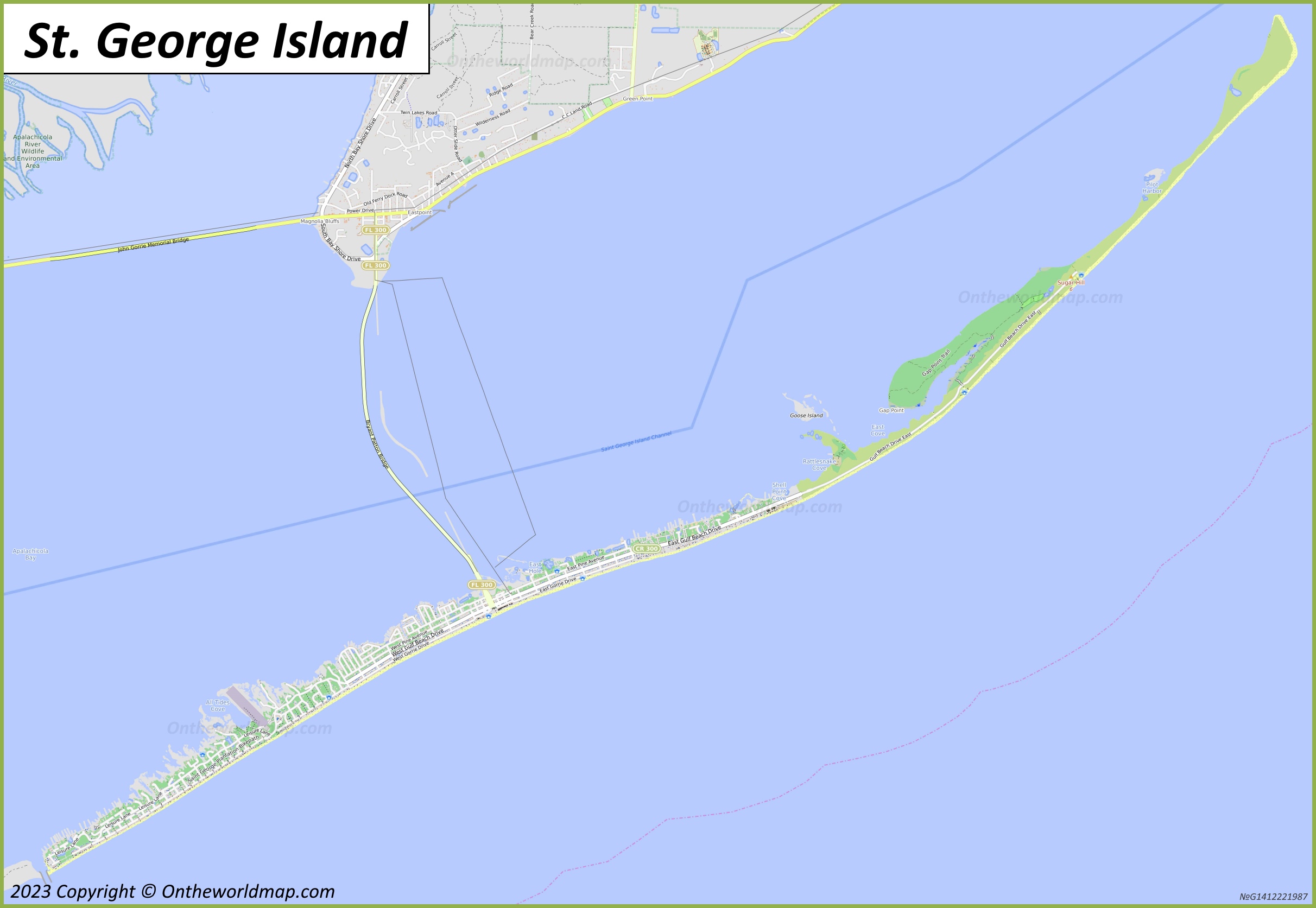Map of St. George Island