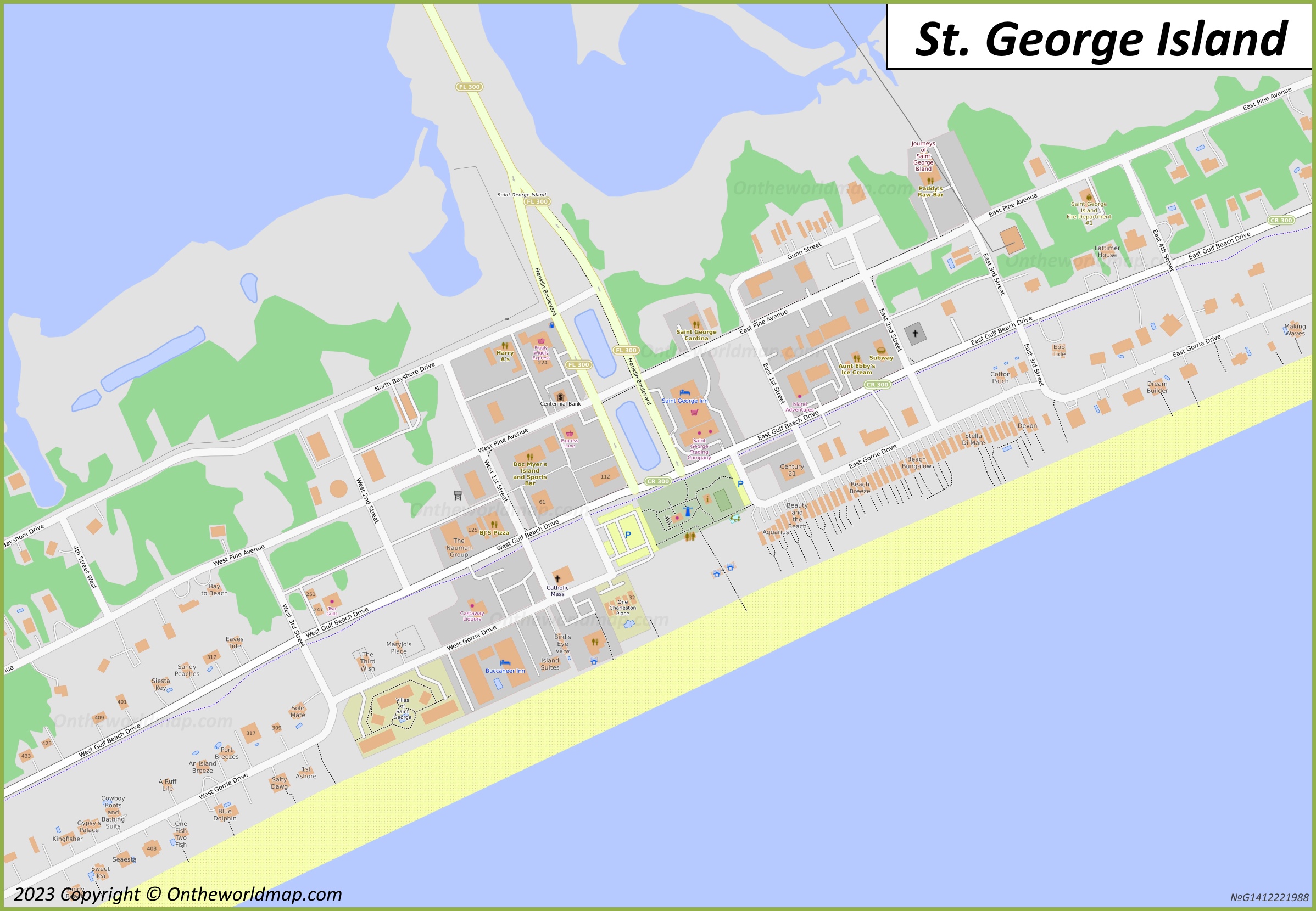 Downtown St. George Island Map