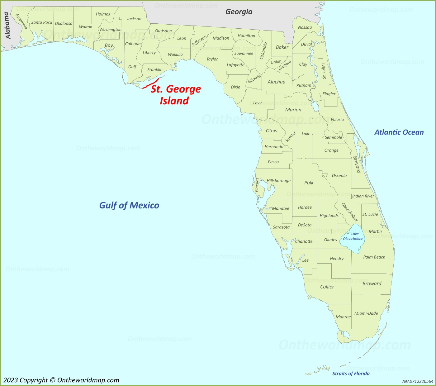 St. George Island Location On The Florida Map