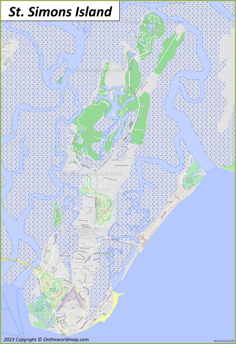 St Simons Island Map Georgia U S Detailed Maps Of St Simons   Detailed Map Of St Simons Max 