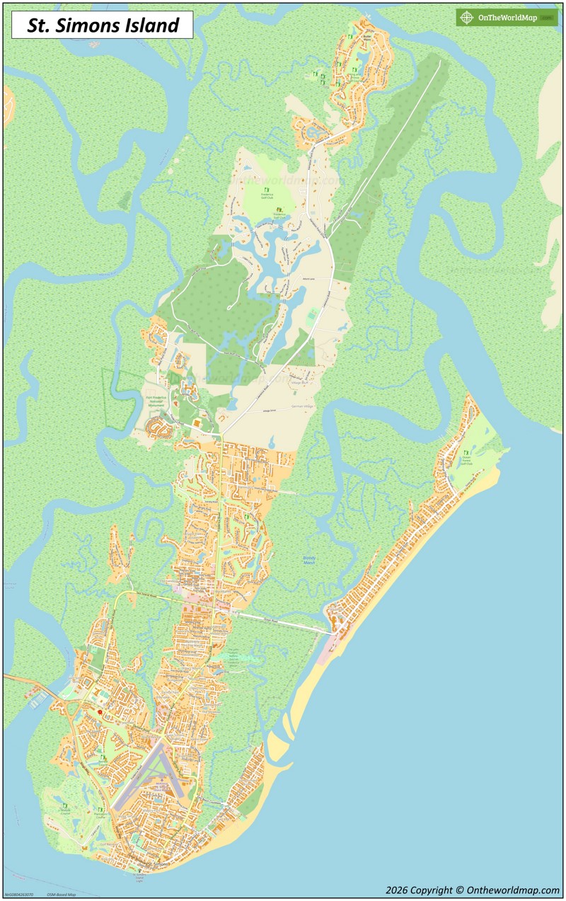 Map of St. Simons Island