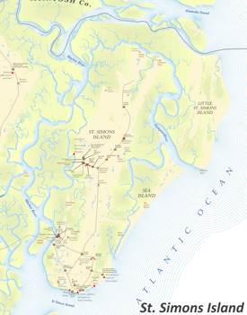 St. Simons Island Tourist Attractions Map