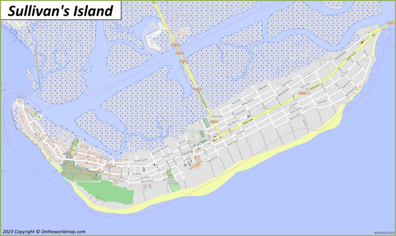 Sullivan's Island Map | South Carolina, U.S. | Detailed Maps of ...