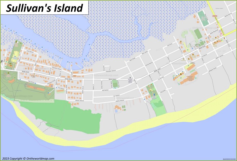 Sullivan's Island Map  South Carolina, U.S.  Detailed Maps of 