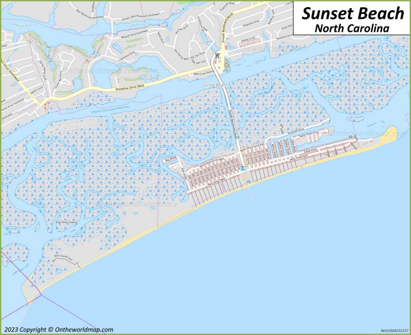 Sunset Beach Map | North Carolina, U.S. | Detailed Maps of Sunset Beach