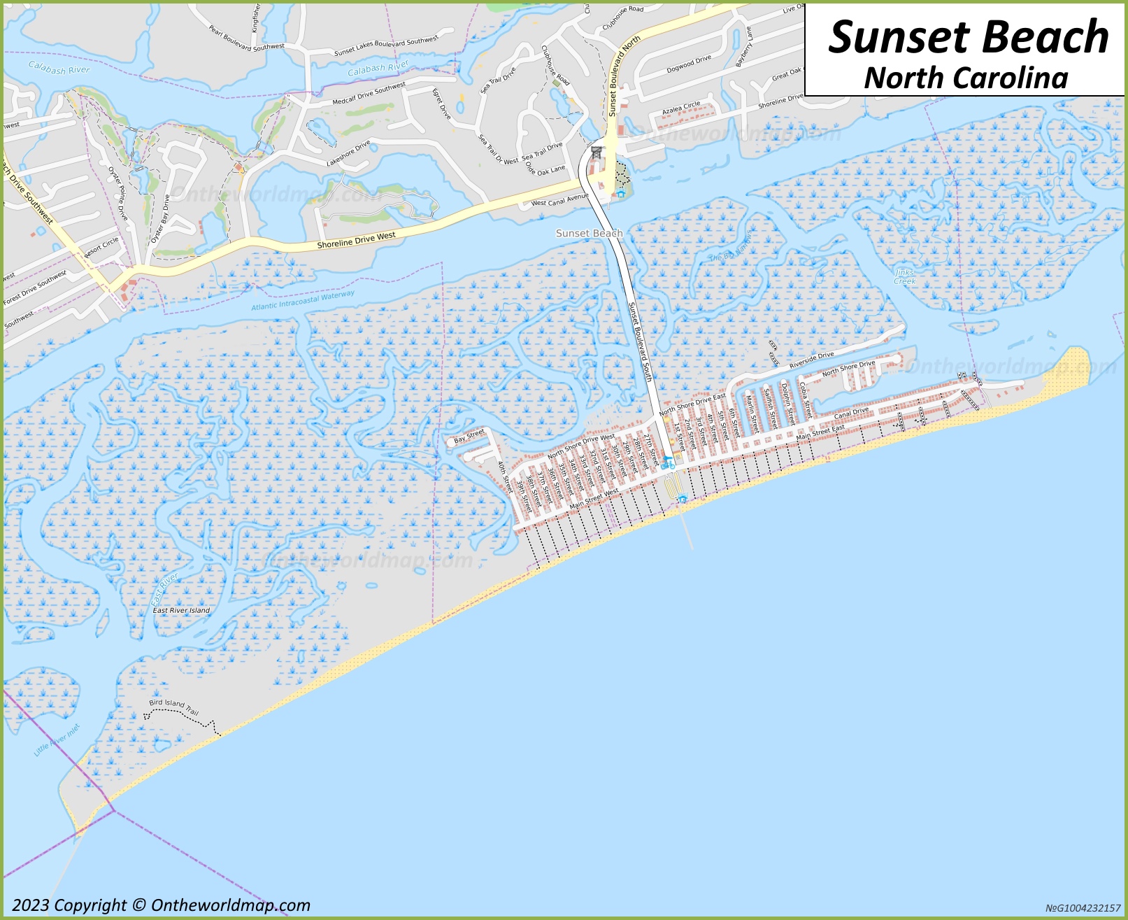 Map of Sunset Beach