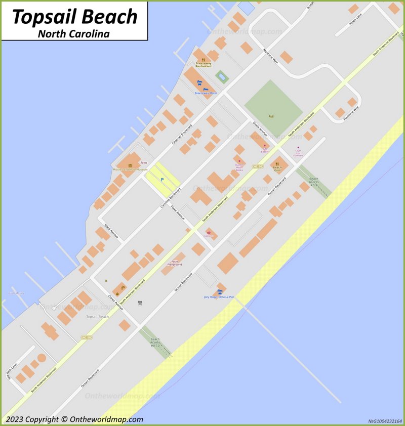 Downtown Topsail Beach Map
