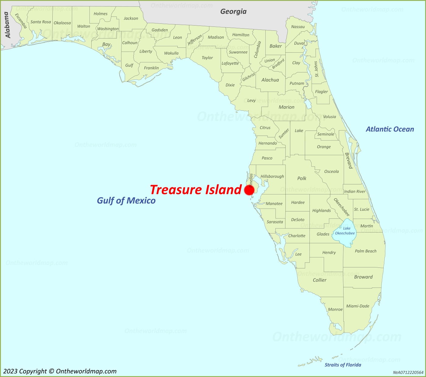 Treasure Island Location On The Florida Map