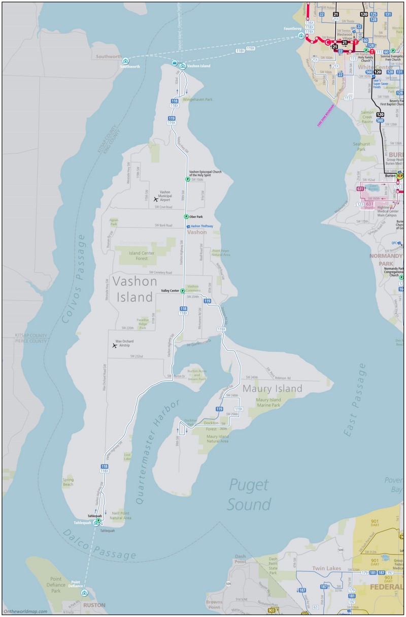 Vashon Island Bus Map