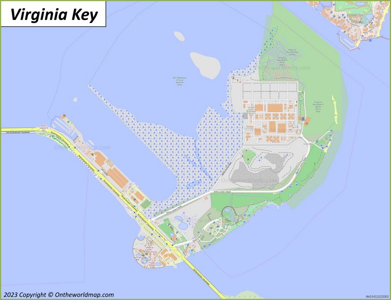 Virginia Key Map Florida, U.S. Detailed Maps of Virginia Key