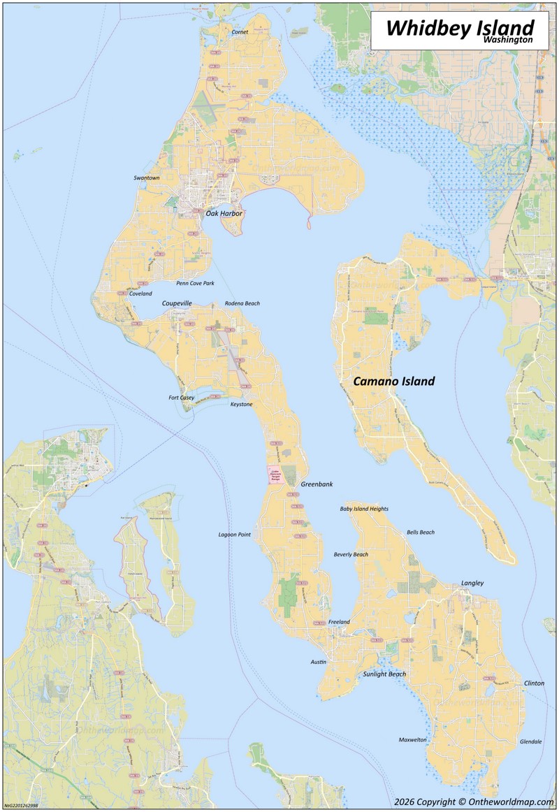Map of Whidbey Island