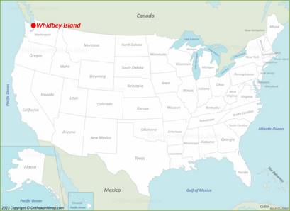 Whidbey Island Location on the USA Map
