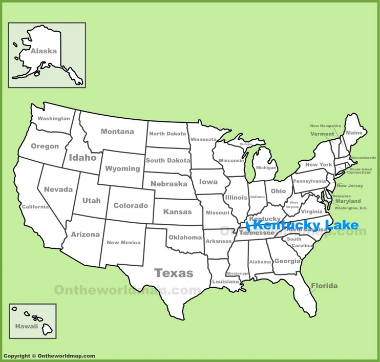 Kentucky Lake location on the U.S. Map