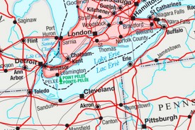 Lake Erie road map