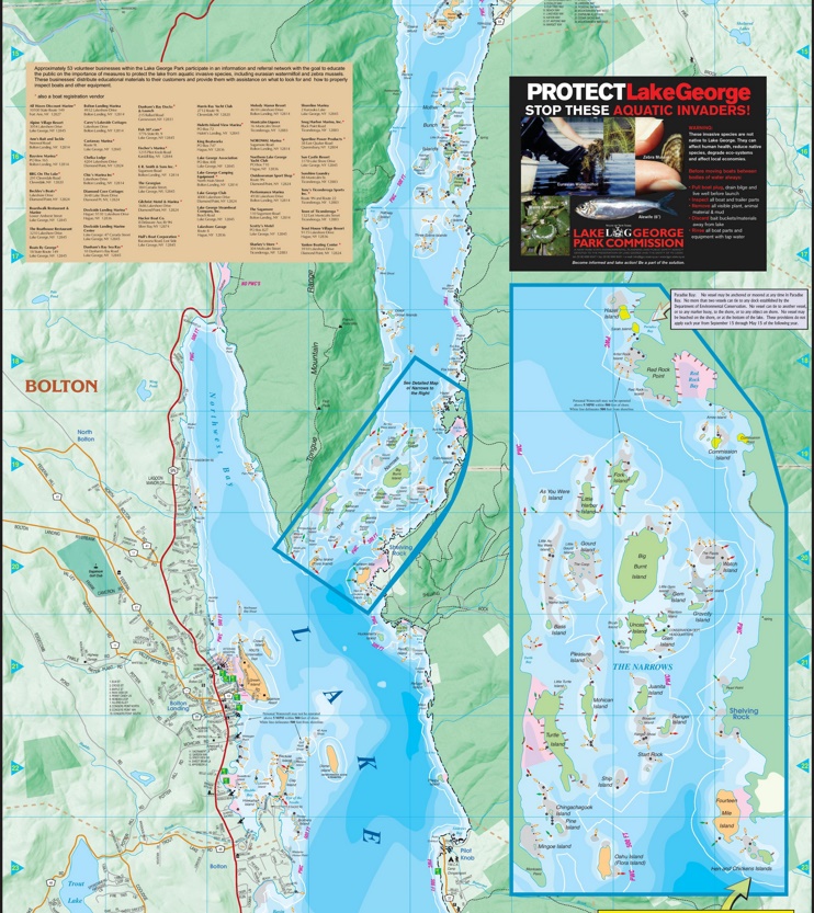 Large Detailed Tourist Map Of Lake George Part 3 Max 