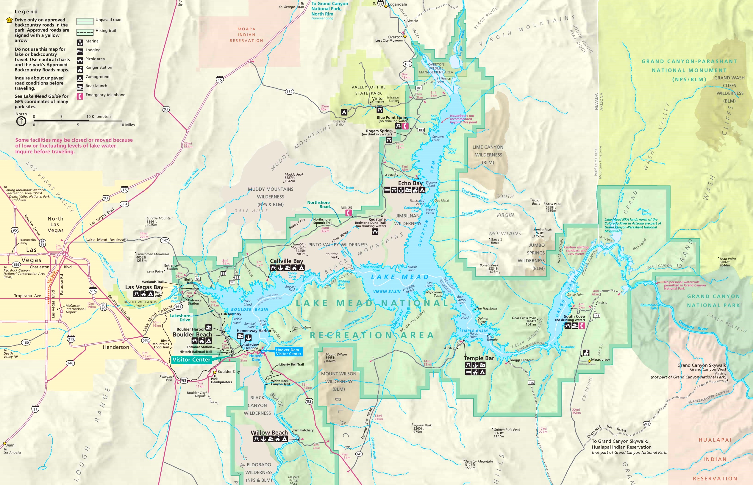 Lake Mead tourist attractions map