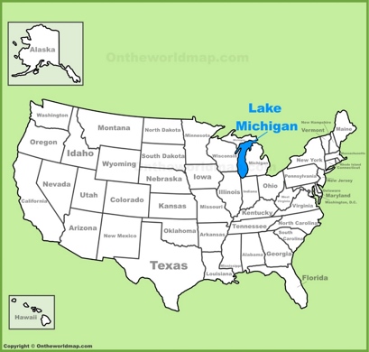 Lake Michigan Location Map