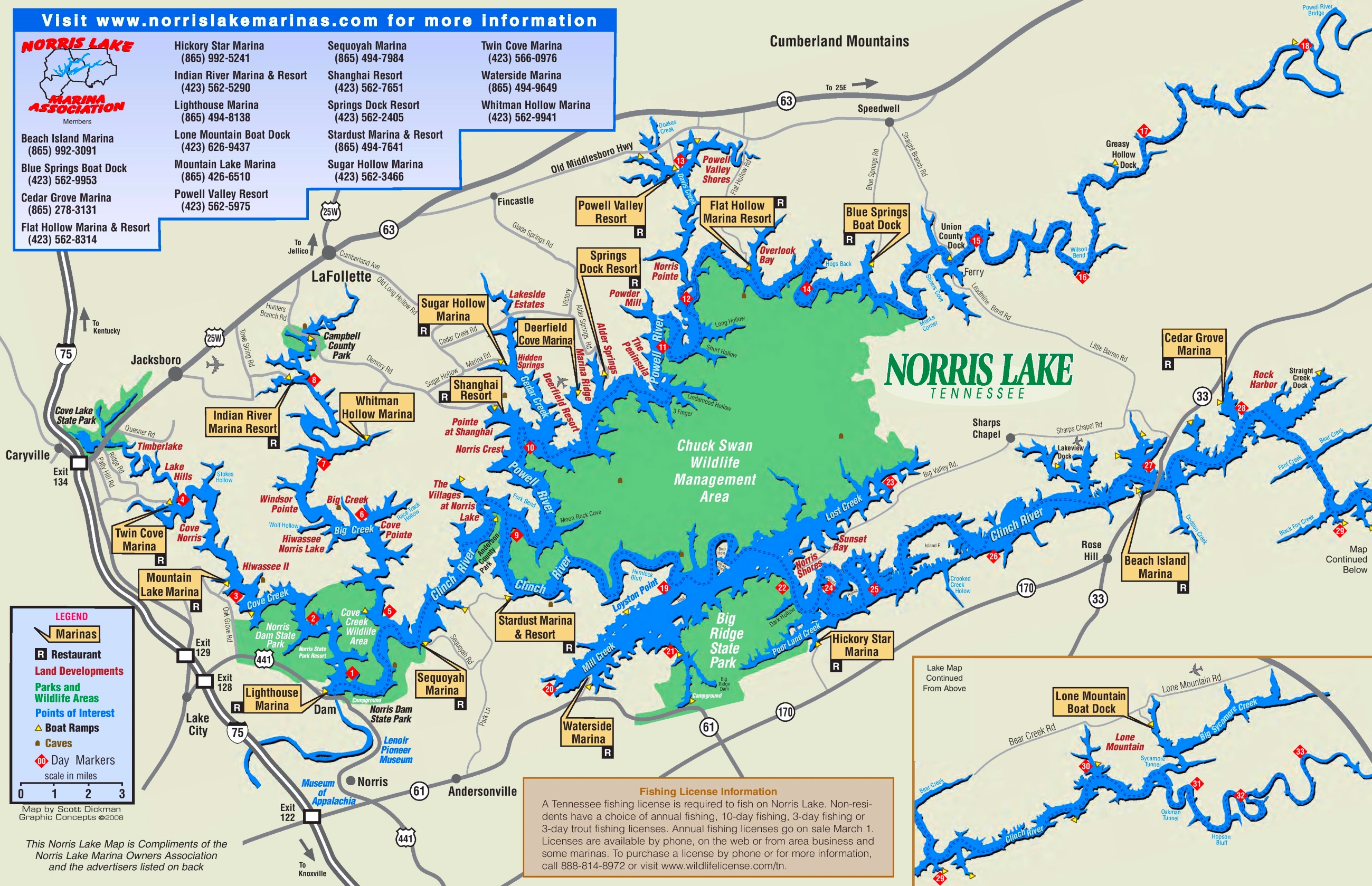 Dale hollow lake marinas map