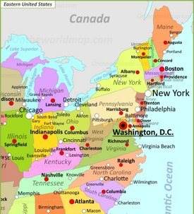 Map Of Eastern U.S.