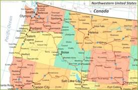 Map Of Northwestern U.S.