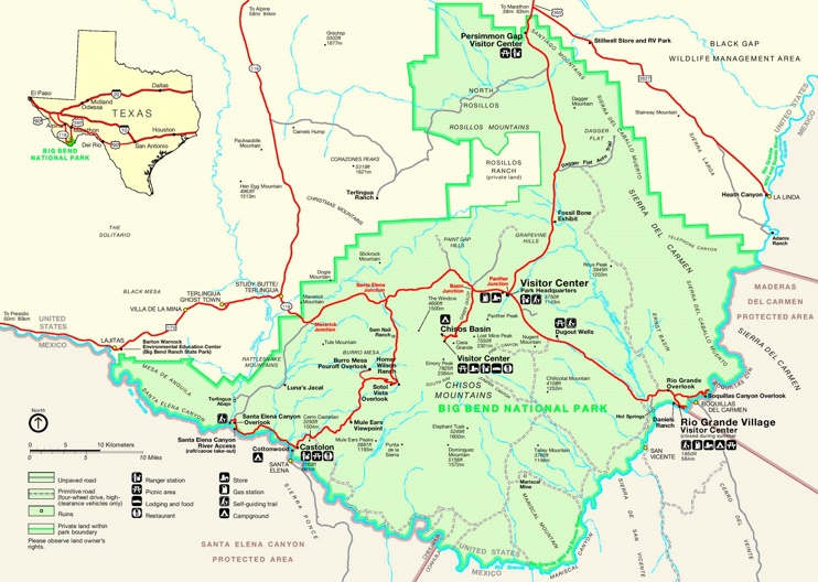 Big Bend National Park tourist map