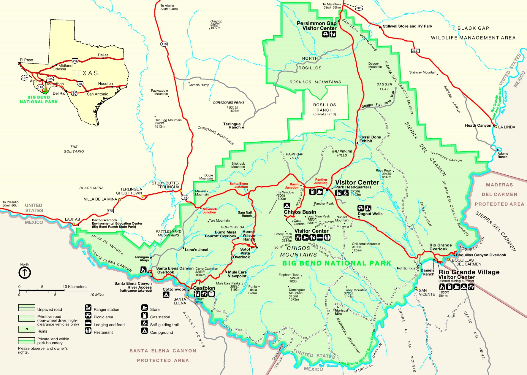 Big Bend Tourist Map 