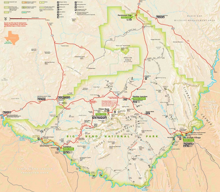Big Bend National Park trail map