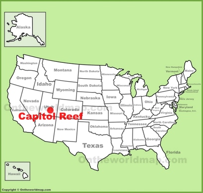 Capitol Reef National Park Location Map